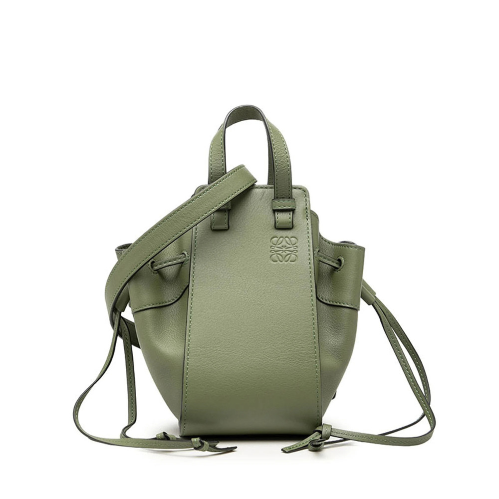 Loewe Hammock Mini Handbag/Shoulder Bag, 2-Way, Avocado Green Leather, Women's.